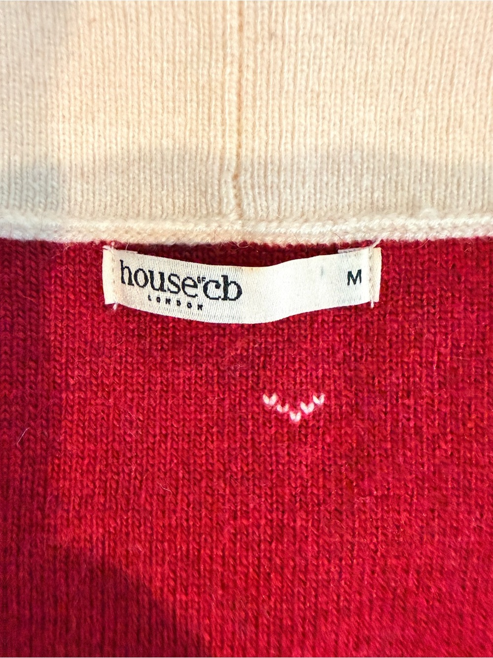 House of CB Cream Cardigan: Marla Ivory Cashmere Blend Trimmed Size Medium - Picture 11 of 13
